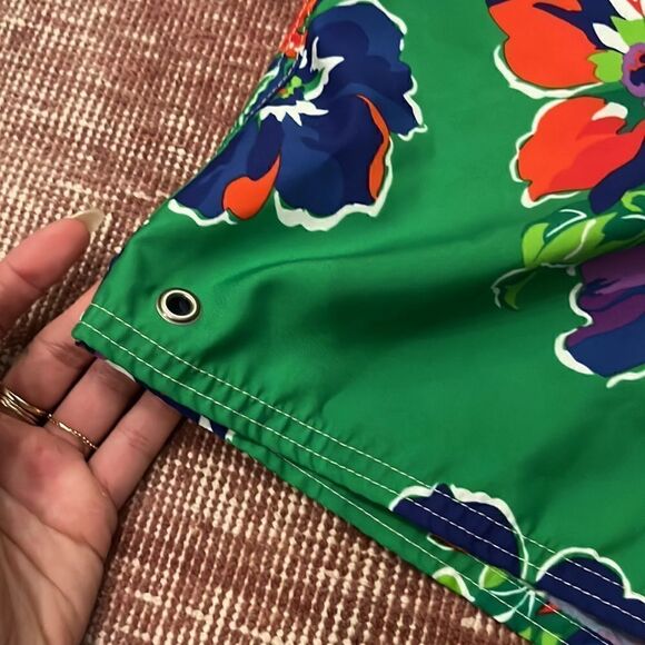 Polo by Ralph Lauren Men's Hawaiian Board Shorts-  Swim Trunks Tropical Green - Picture 5 of 9